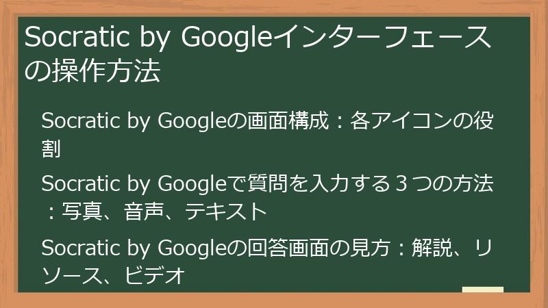 Socratic by Googleインターフェースの操作方法