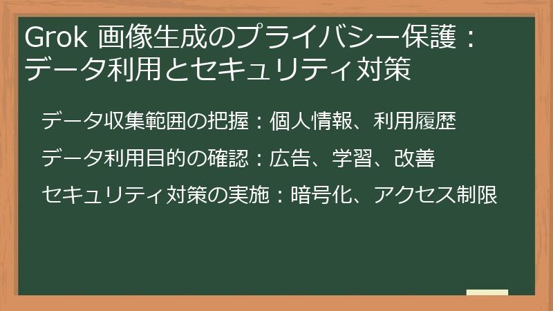 Grok 画像生成のプライバシー保護：データ利用とセキュリティ対策