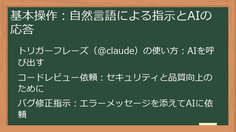 基本操作：自然言語による指示とAIの応答