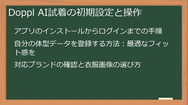 Doppl AI試着の初期設定と操作