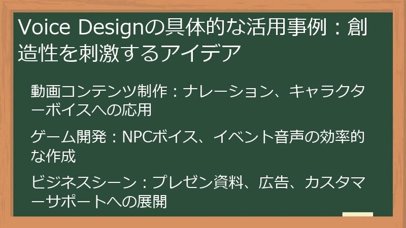Voice Designの具体的な活用事例：創造性を刺激するアイデア