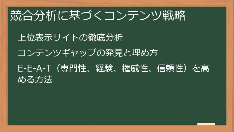 競合分析に基づくコンテンツ戦略
