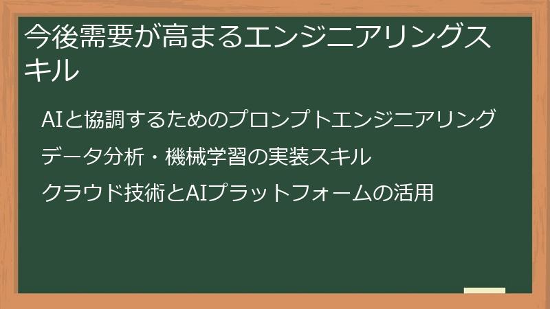 今後需要が高まるエンジニアリングスキル