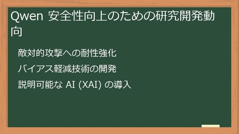 Qwen 安全性向上のための研究開発動向