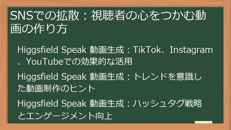 SNSでの拡散：視聴者の心をつかむ動画の作り方