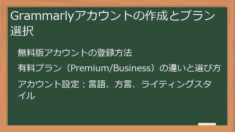 Grammarlyアカウントの作成とプラン選択