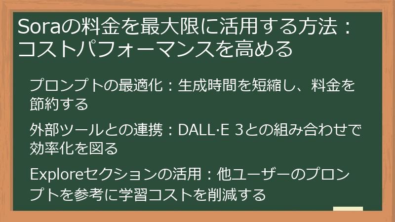 Soraの料金を最大限に活用する方法：コストパフォーマンスを高める