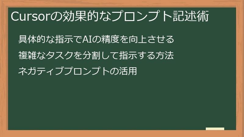 Cursorの効果的なプロンプト記述術