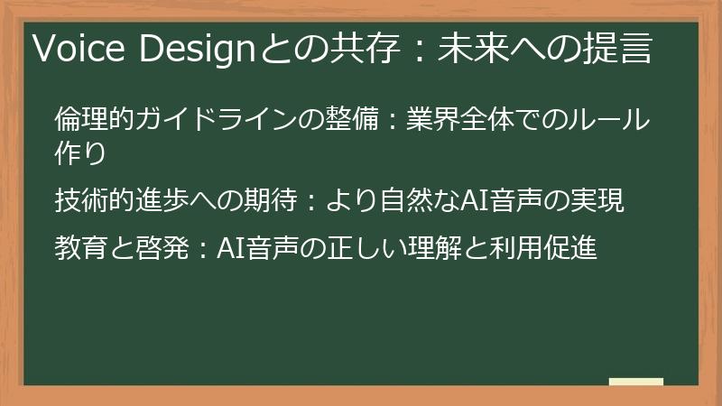 Voice Designとの共存：未来への提言