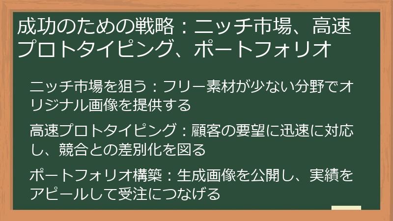 成功のための戦略:ニッチ市場、高速プロトタイピング、ポートフォリオ