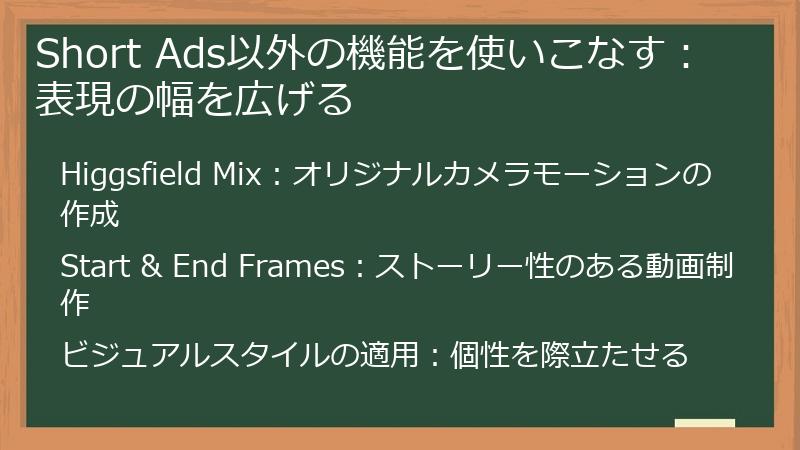 Short Ads以外の機能を使いこなす：表現の幅を広げる