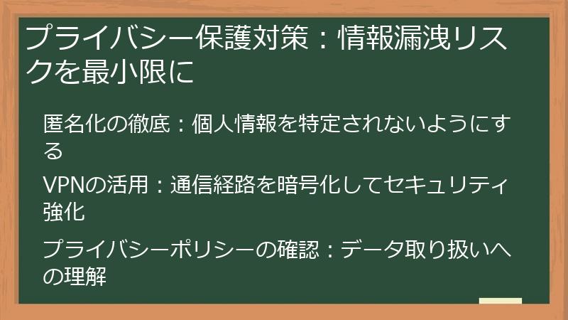 プライバシー保護対策：情報漏洩リスクを最小限に