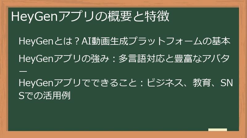 HeyGenアプリの概要と特徴