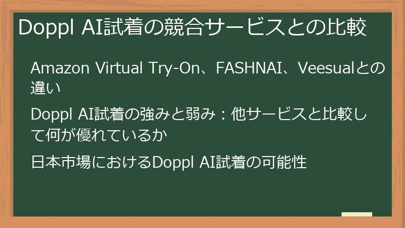 Doppl AI試着の競合サービスとの比較