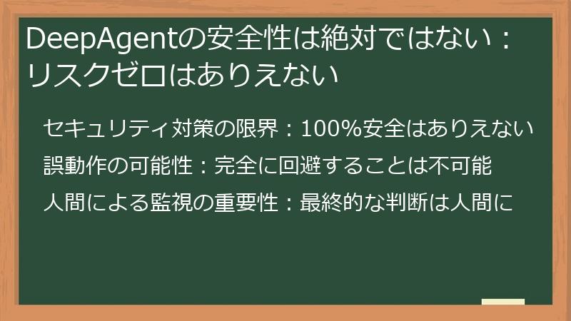 DeepAgentの安全性は絶対ではない：リスクゼロはありえない