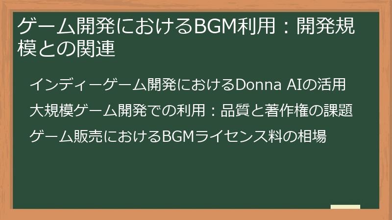 ゲーム開発におけるBGM利用：開発規模との関連