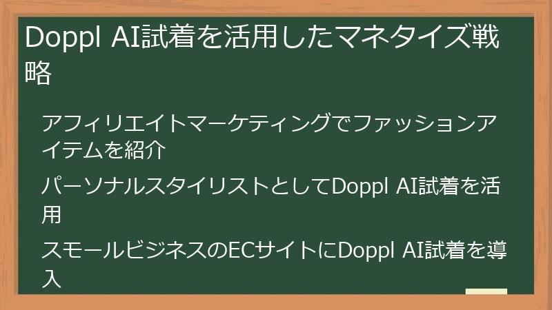 Doppl AI試着を活用したマネタイズ戦略
