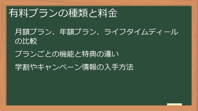 有料プランの種類と料金