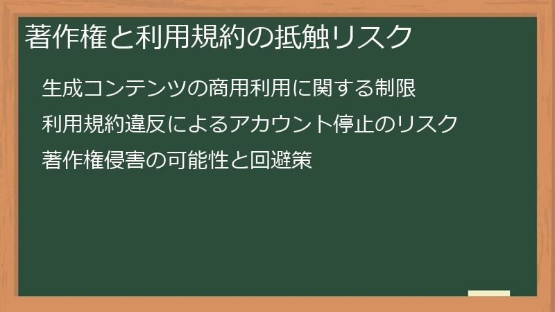 著作権と利用規約の抵触リスク