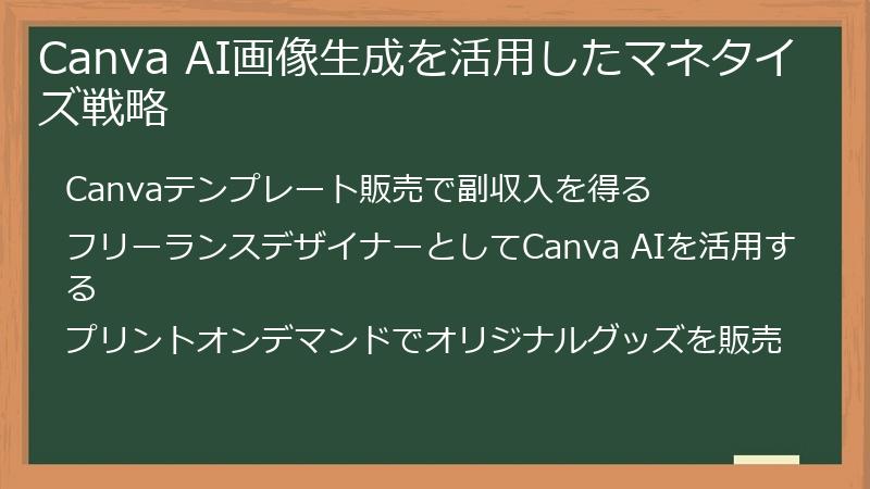 Canva AI画像生成を活用したマネタイズ戦略