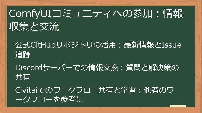 ComfyUIコミュニティへの参加：情報収集と交流