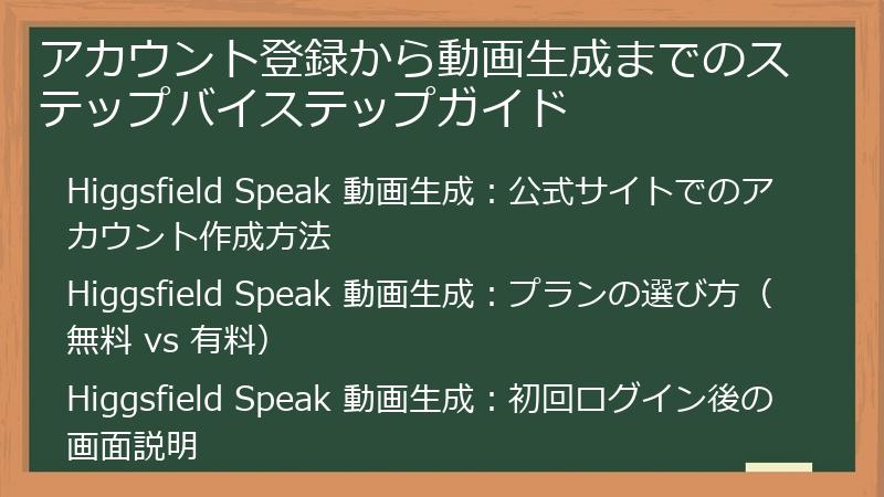 アカウント登録から動画生成までのステップバイステップガイド