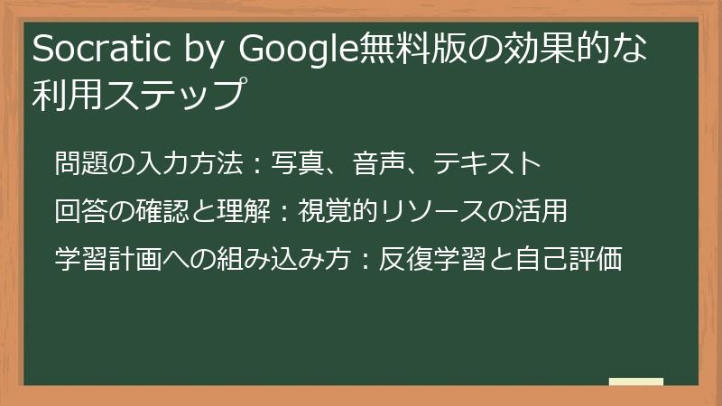 Socratic by Google無料版の効果的な利用ステップ