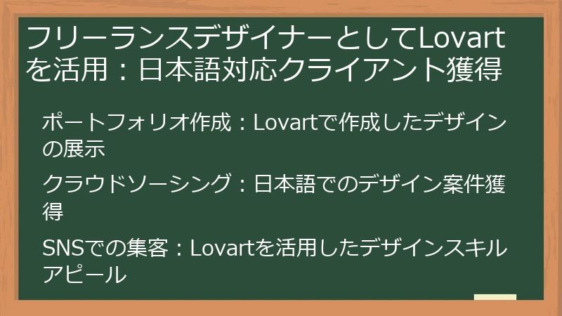 フリーランスデザイナーとしてLovartを活用：日本語対応クライアント獲得