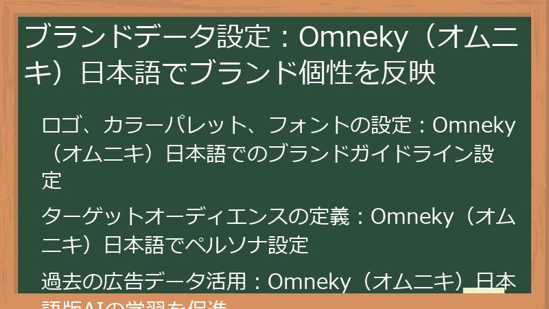ブランドデータ設定：Omneky（オムニキ）日本語でブランド個性を反映