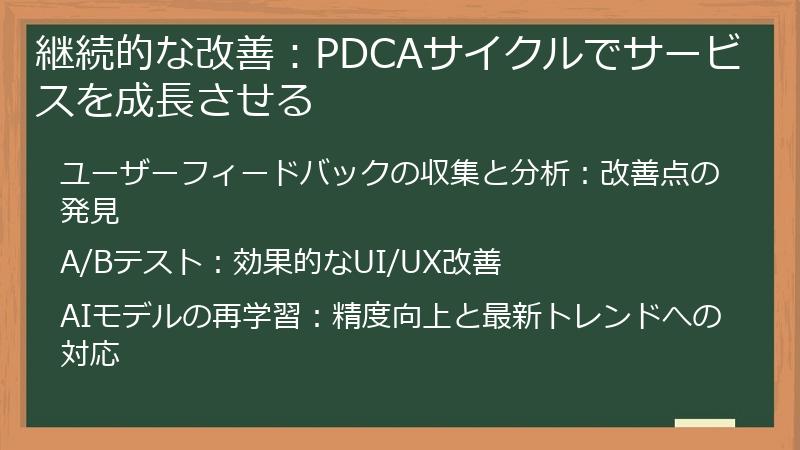継続的な改善：PDCAサイクルでサービスを成長させる