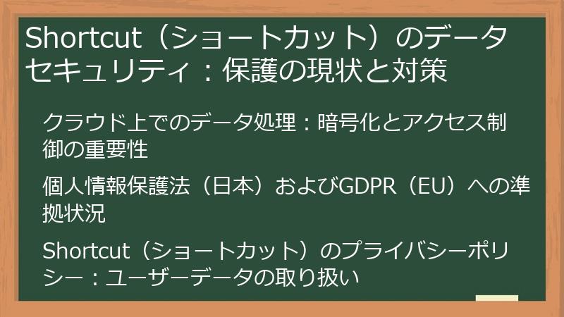 Shortcut（ショートカット）のデータセキュリティ：保護の現状と対策