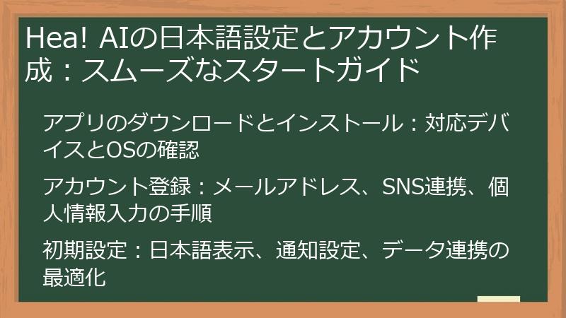 Hea! AIの日本語設定とアカウント作成：スムーズなスタートガイド