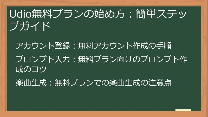 Udio無料プランの始め方：簡単ステップガイド