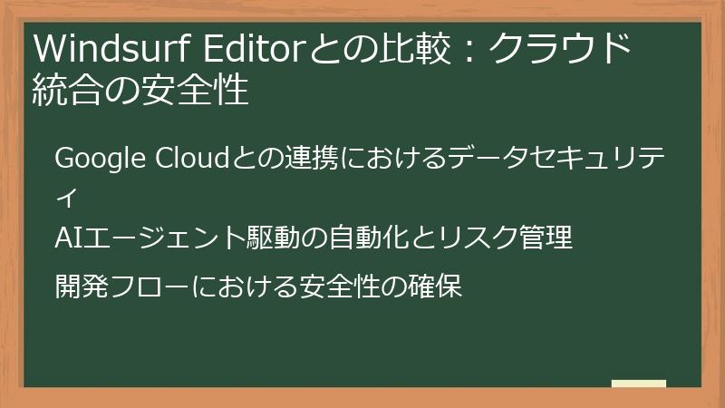 Windsurf Editorとの比較：クラウド統合の安全性