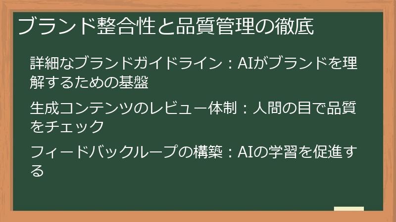 ブランド整合性と品質管理の徹底