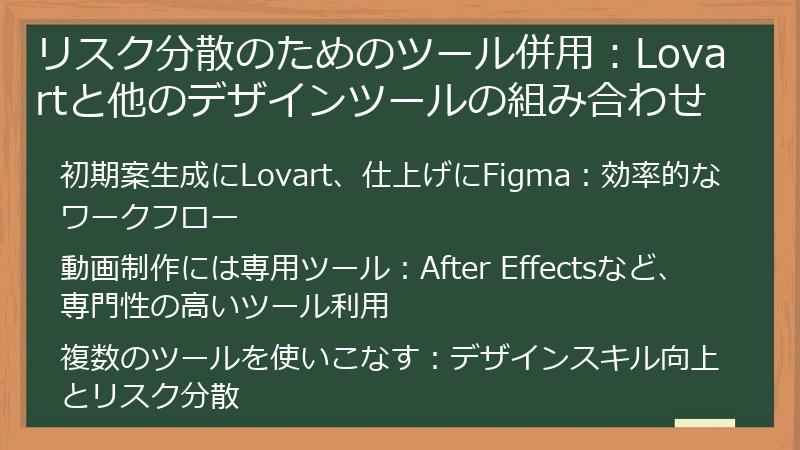 リスク分散のためのツール併用:Lovartと他のデザインツールの組み合わせ
