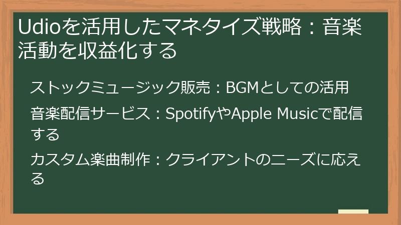 Udioを活用したマネタイズ戦略：音楽活動を収益化する