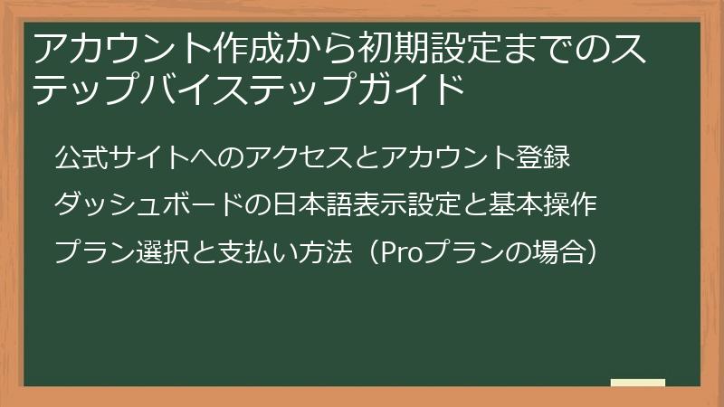 アカウント作成から初期設定までのステップバイステップガイド