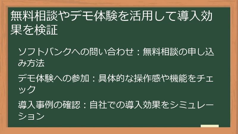 無料相談やデモ体験を活用して導入効果を検証