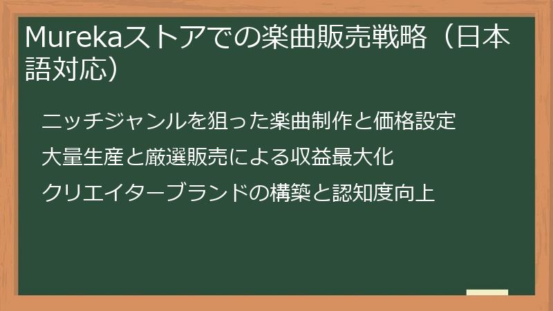 Murekaストアでの楽曲販売戦略（日本語対応）