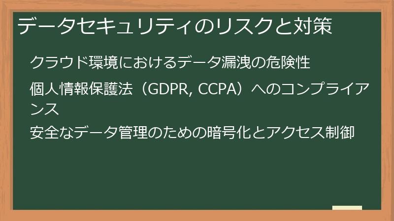 データセキュリティのリスクと対策
