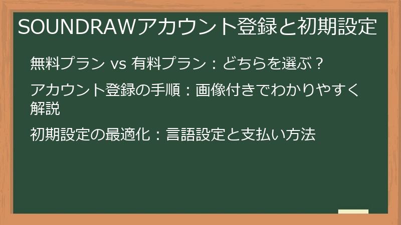 SOUNDRAWアカウント登録と初期設定
