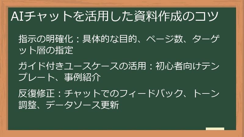 AIチャットを活用した資料作成のコツ