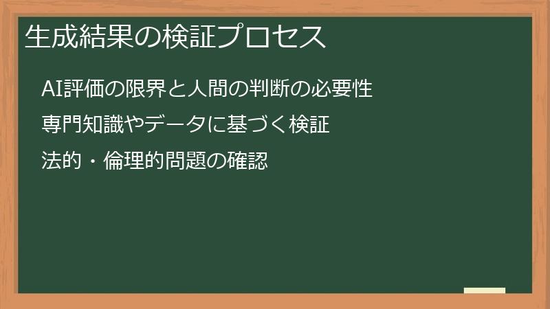 生成結果の検証プロセス