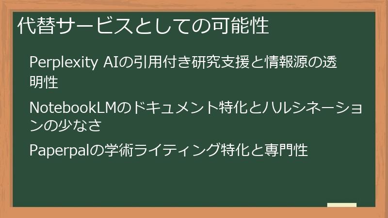 代替サービスとしての可能性