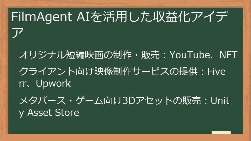 FilmAgent AIを活用した収益化アイデア