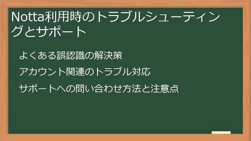 Notta利用時のトラブルシューティングとサポート