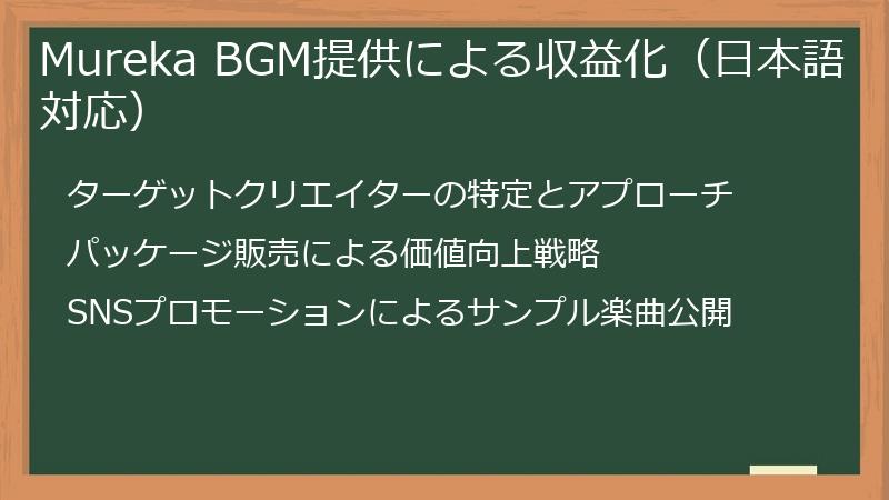 Mureka BGM提供による収益化（日本語対応）