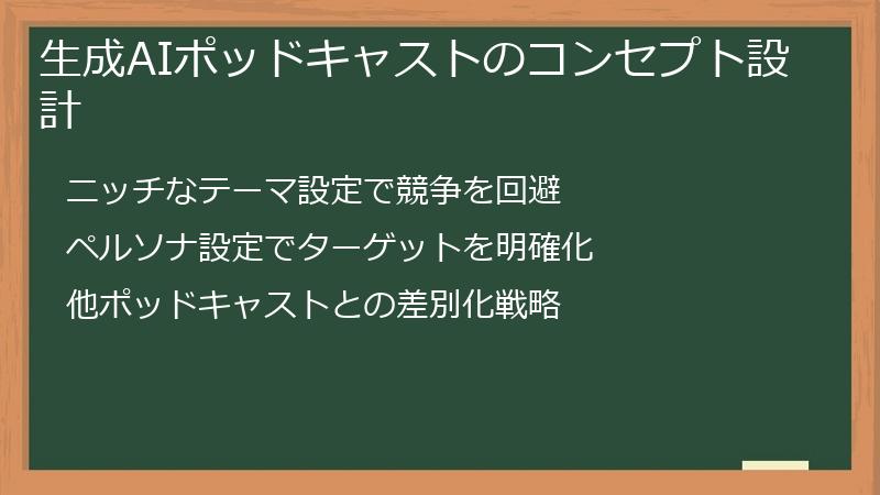 生成AIポッドキャストのコンセプト設計