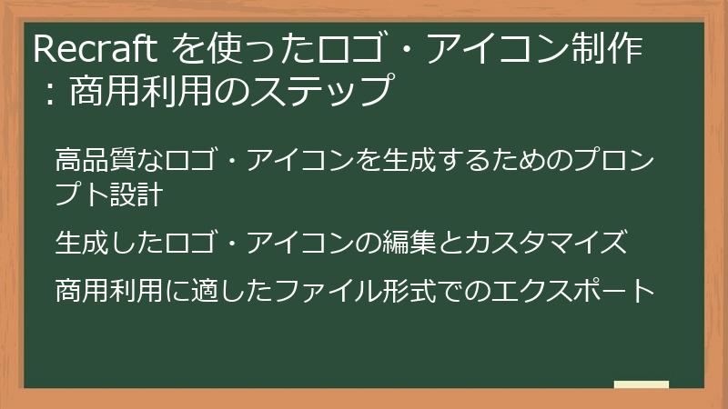 Recraft を使ったロゴ・アイコン制作：商用利用のステップ
